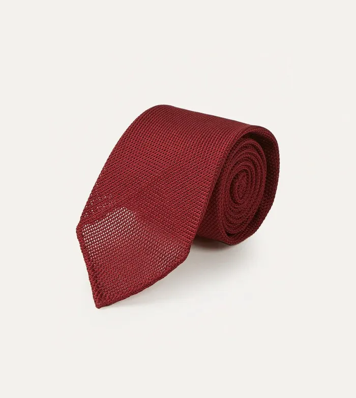Drake039s Red Fine Woven Grenadine Silk Hand Rolled Tie 8211 Ties