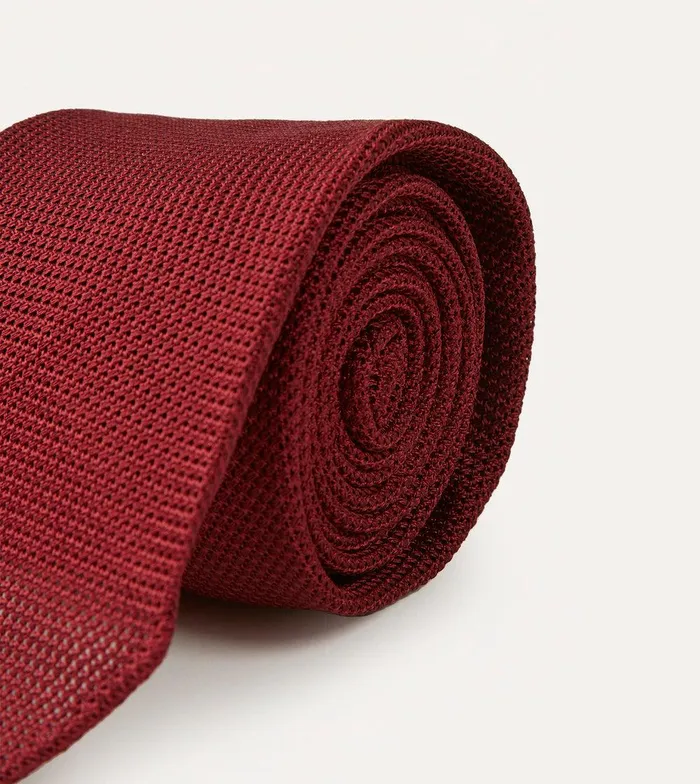 Drake039s Red Fine Woven Grenadine Silk Hand Rolled Tie 8211 Ties