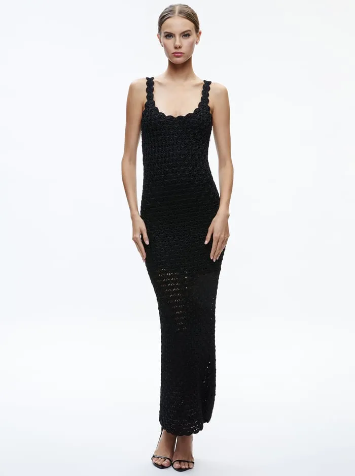 Dresses Women Alice Olivia Bray Luster Crochet Dress Black
