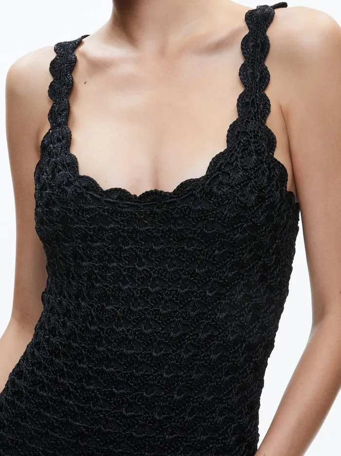 Dresses Women Alice Olivia Bray Luster Crochet Dress Black