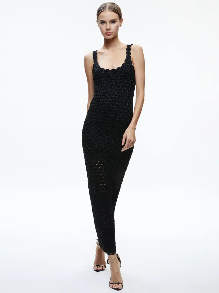 Dresses Women Alice Olivia Bray Luster Crochet Dress Black