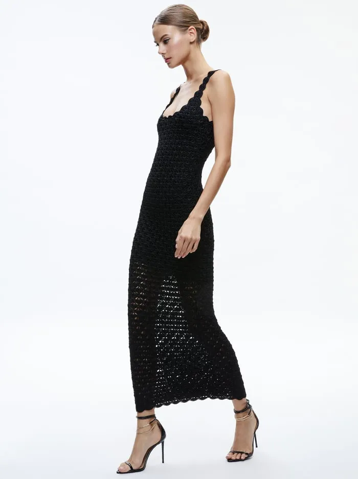 Dresses Women Alice Olivia Bray Luster Crochet Dress Black