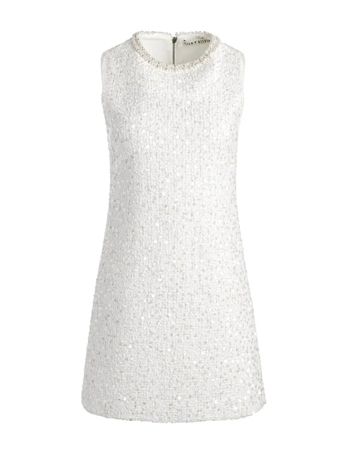 Dresses Women Alice Olivia Coley Mini Dress Off White