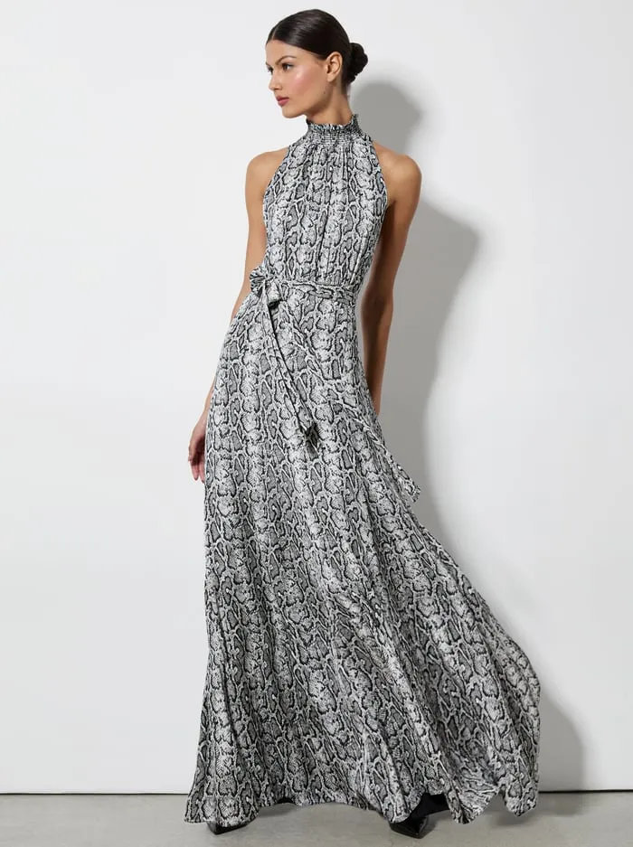 Dresses Women Alice Olivia Dita Maxi Dress Off Whiteblack Python