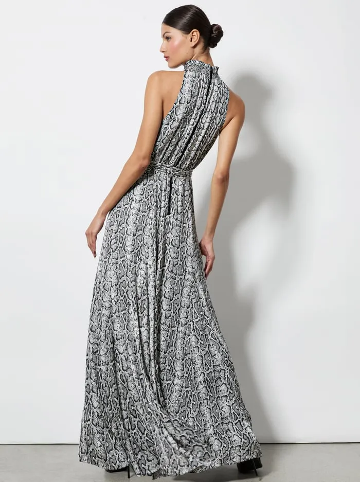 Dresses Women Alice Olivia Dita Maxi Dress Off Whiteblack Python