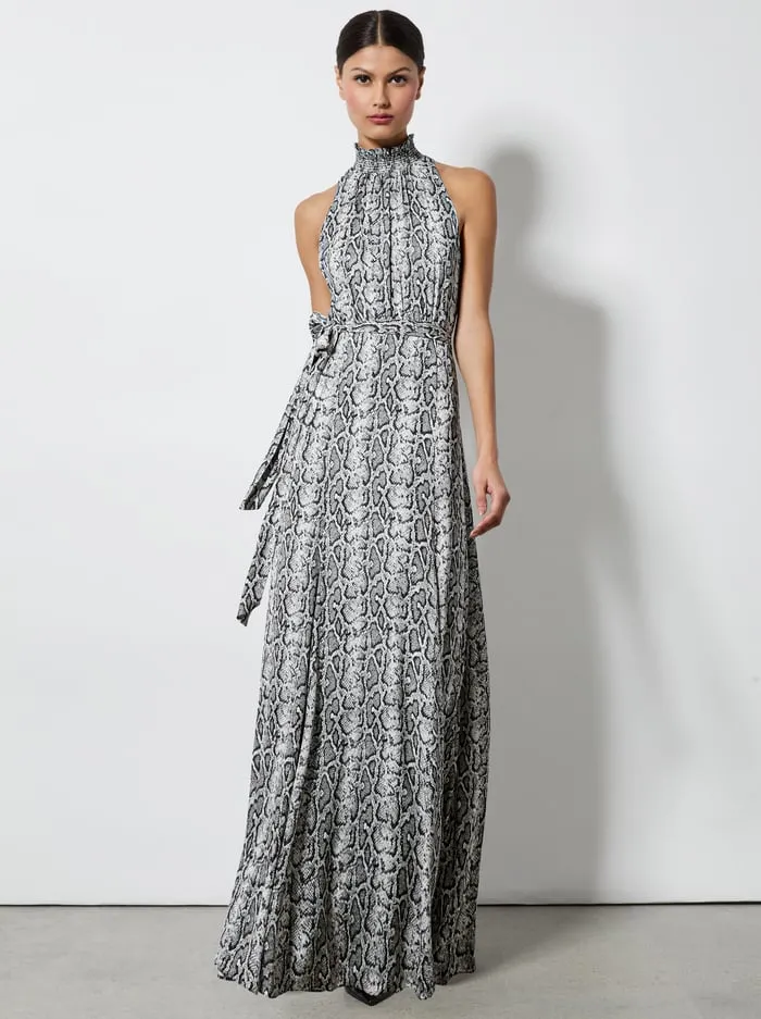 Dresses Women Alice Olivia Dita Maxi Dress Off Whiteblack Python