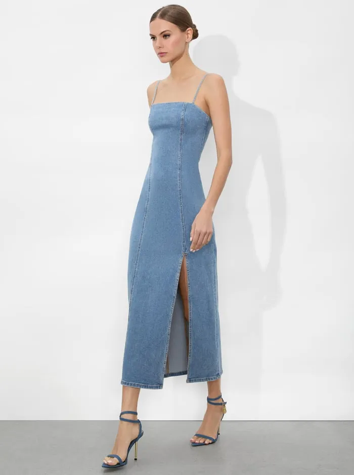 Dresses Women Alice Olivia Nakisha Midi Dress Aubrey Blue