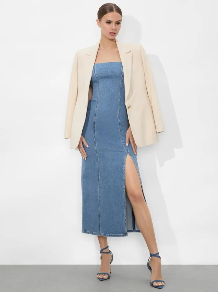 Dresses Women Alice Olivia Nakisha Midi Dress Aubrey Blue