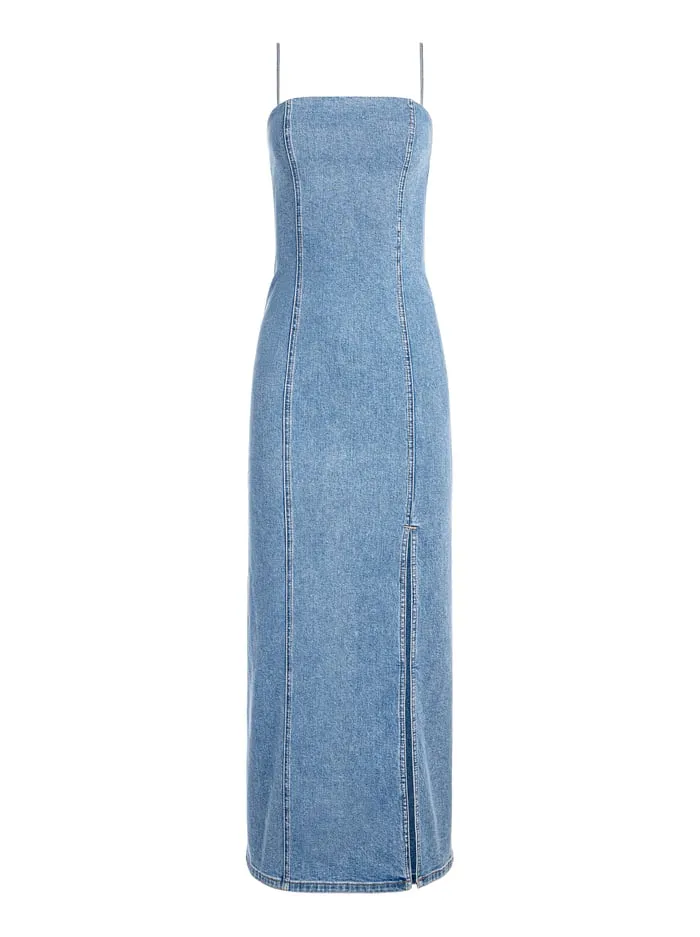 Dresses Women Alice Olivia Nakisha Midi Dress Aubrey Blue