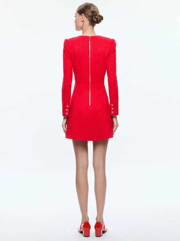 Dresses Women Alice Olivia Shiloh Mini Dress Bright Ruby