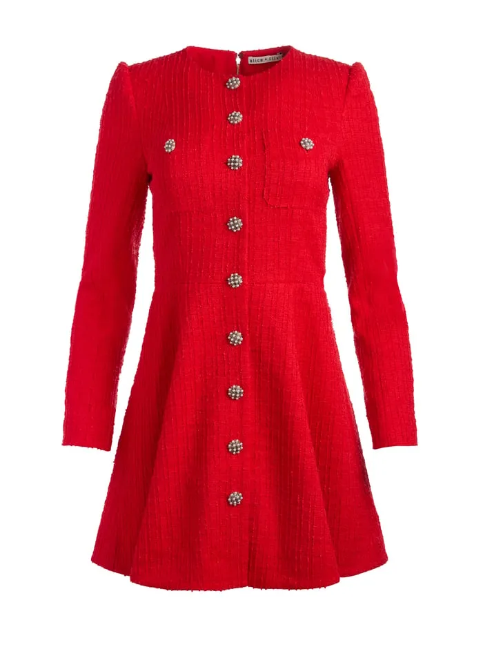 Dresses Women Alice Olivia Shiloh Mini Dress Bright Ruby
