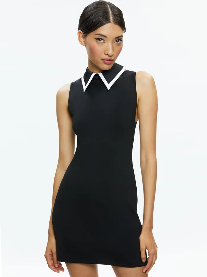 Dresses Women Alice Olivia Wynell Mini Dress Blackoff White
