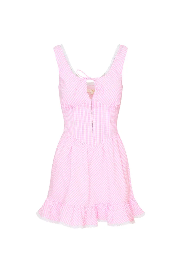 Dresses WomenKids LoveShackFancy Ceronne Gingham Cotton Mini Dress Sunkissed Rose
