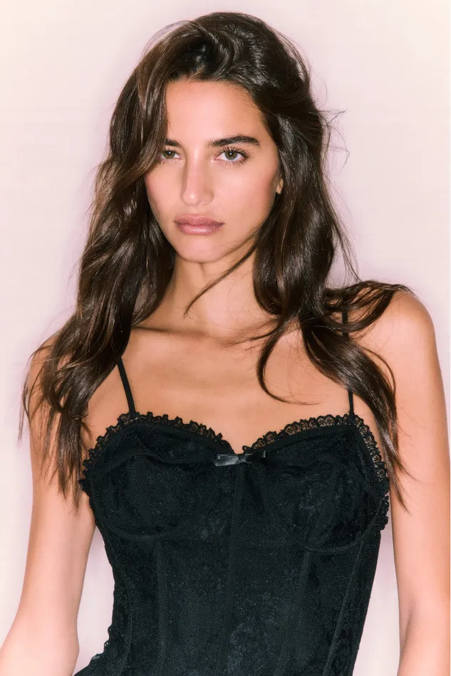 Dresses Women LoveShackFancy Carlene Lace Bustier Mini Dress Black