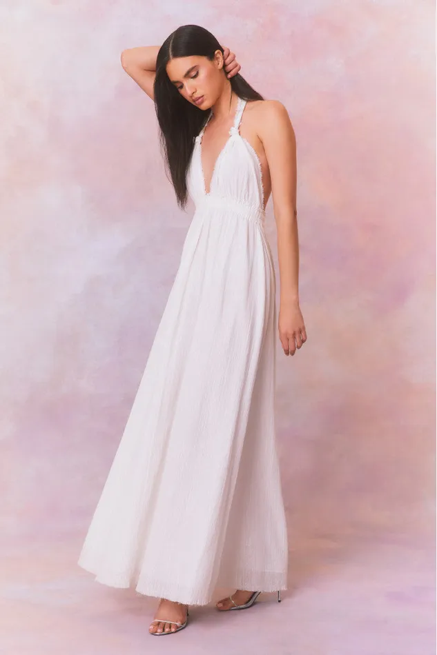 Dresses Women LoveShackFancy Love Halter Maxi Dress Iridescent Slate