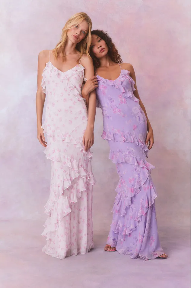 Dresses Women LoveShackFancy Rialto Fragrance Print Maxi Dress Hibiscus