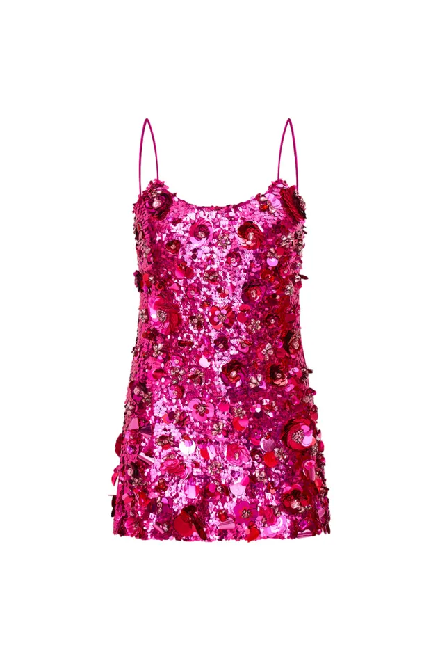 Dresses Women LoveShackFancy Rutherford Sequin Mini Dress Rouge Poppy