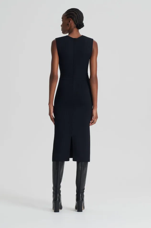 Dresses Women Scanlan Theodore CREPE KNIT SCOOP NECK DRESS Black