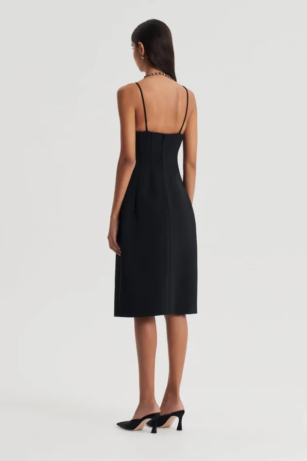 Dresses Women Scanlan Theodore DIAMANTE TRIM DRESS Black Dresses Women Scanlan Theodore DIAMANTE TRIM DRESS Black