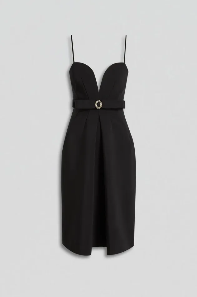 Dresses Women Scanlan Theodore DIAMANTE TRIM DRESS Black Dresses Women Scanlan Theodore DIAMANTE TRIM DRESS Black