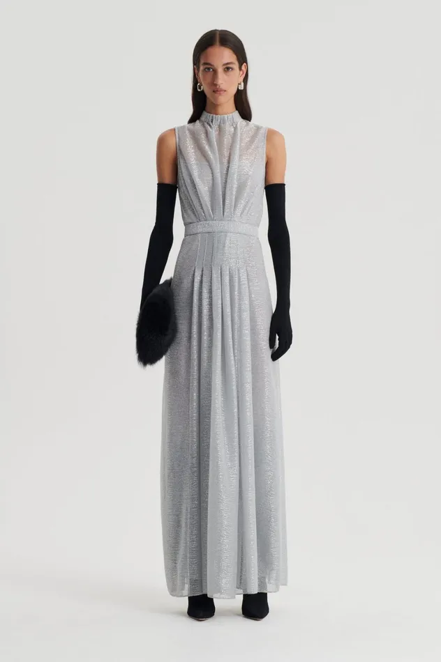 Dresses Women Scanlan Theodore TINSEL GOWN Silver