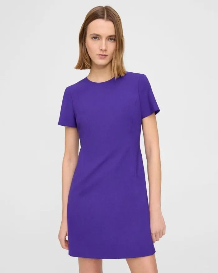 Dresses Women Theory Sheath Dress In Good Wool Blue Iris