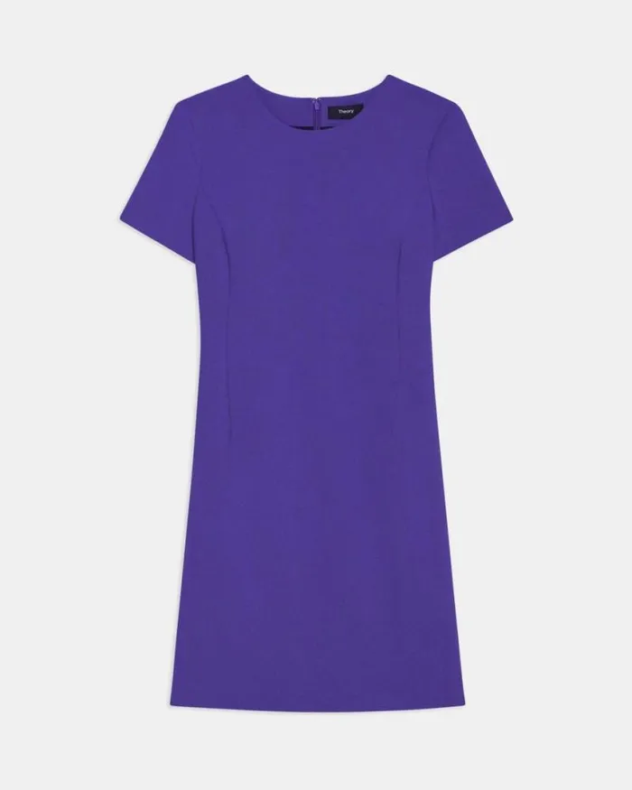 Dresses Women Theory Sheath Dress In Good Wool Blue Iris
