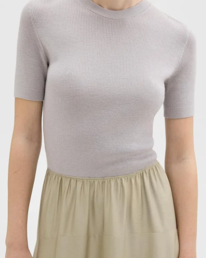 Dresses Women Theory WoolViscose Combo Dress Warm Silverlight Fossil