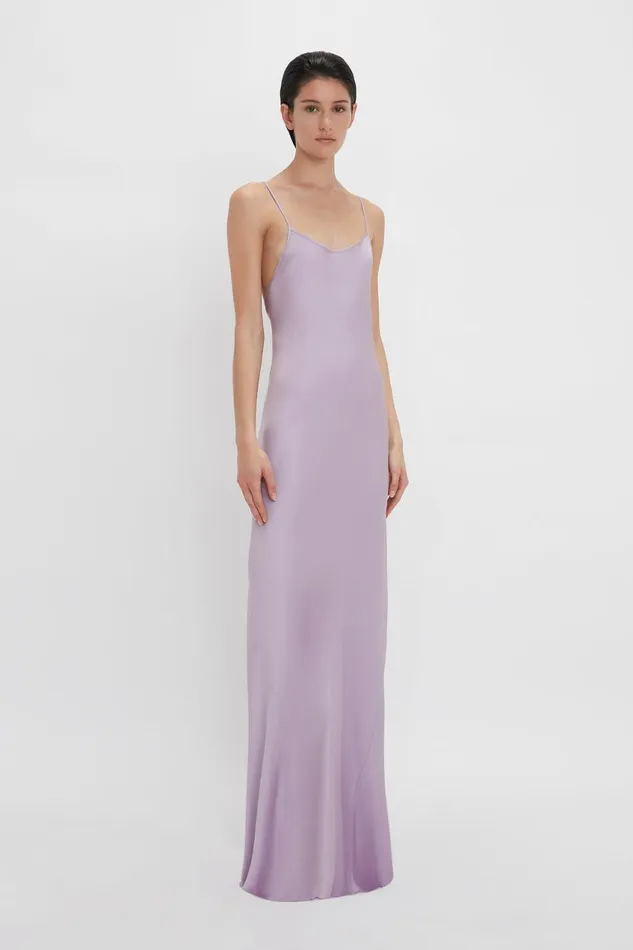 Dresses Women Victoria Beckham Low Back Cami FloorLength Dress In Petunia