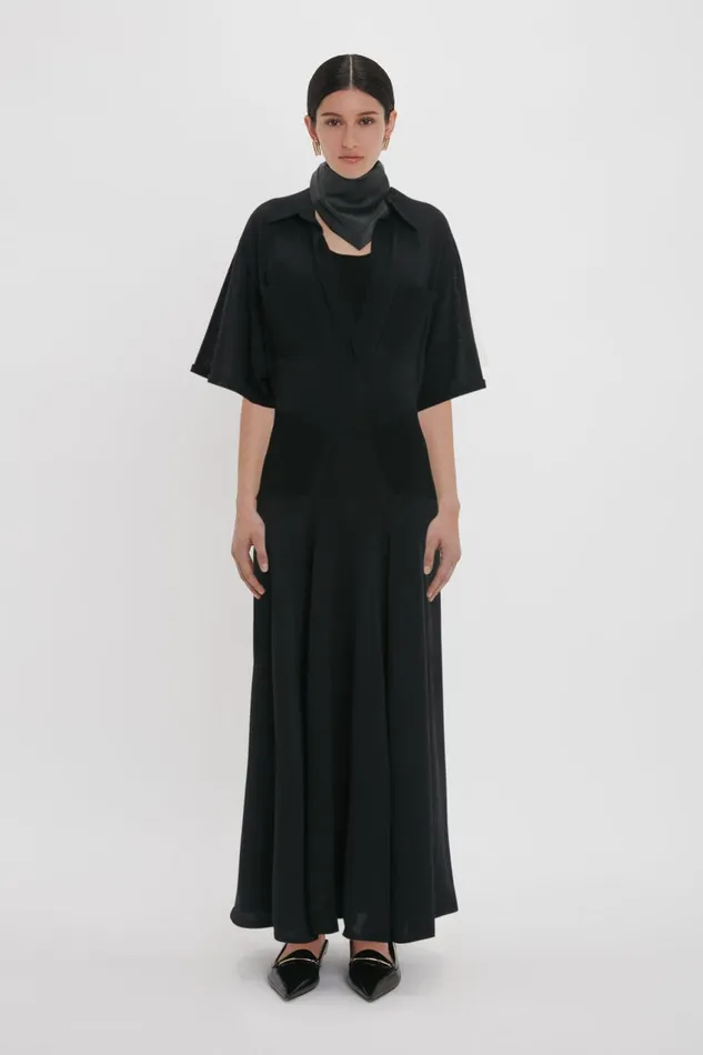 Dresses Women Victoria Beckham Panelled Knit Dress In Black