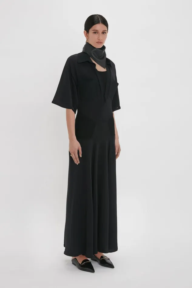 Dresses Women Victoria Beckham Panelled Knit Dress In Black