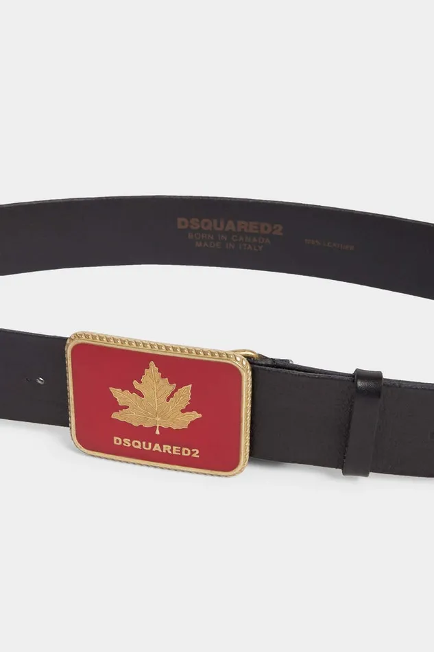 Dsquared2 Belts Canadian Heritage Plaque Belt Black 8211 Men