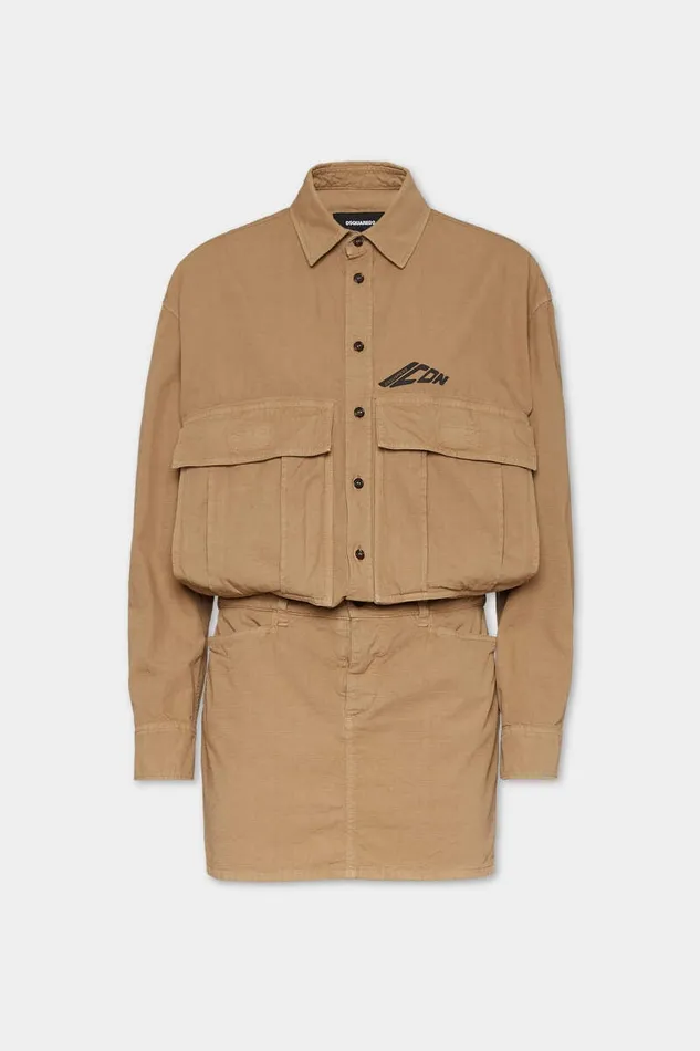 Dsquared2 Dresses and Jumpsuits Icon New Generation Double Pocket Dress Khaki 8211 Women