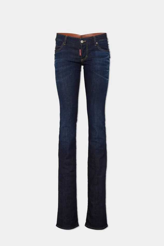 Dsquared2 Jeans Dark Urban Wash Bootcut Sharpei Peekaboo Jeans Navy 8211 Women