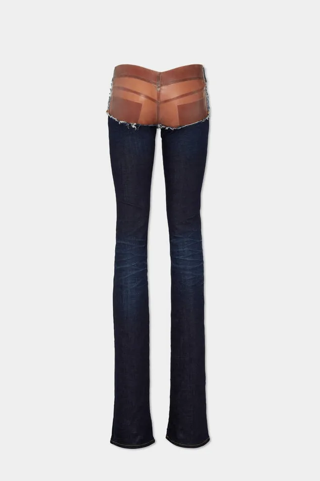 Dsquared2 Jeans Dark Urban Wash Bootcut Sharpei Peekaboo Jeans Navy 8211 Women