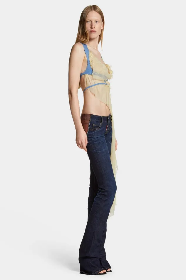 Dsquared2 Jeans Dark Urban Wash Bootcut Sharpei Peekaboo Jeans Navy 8211 Women