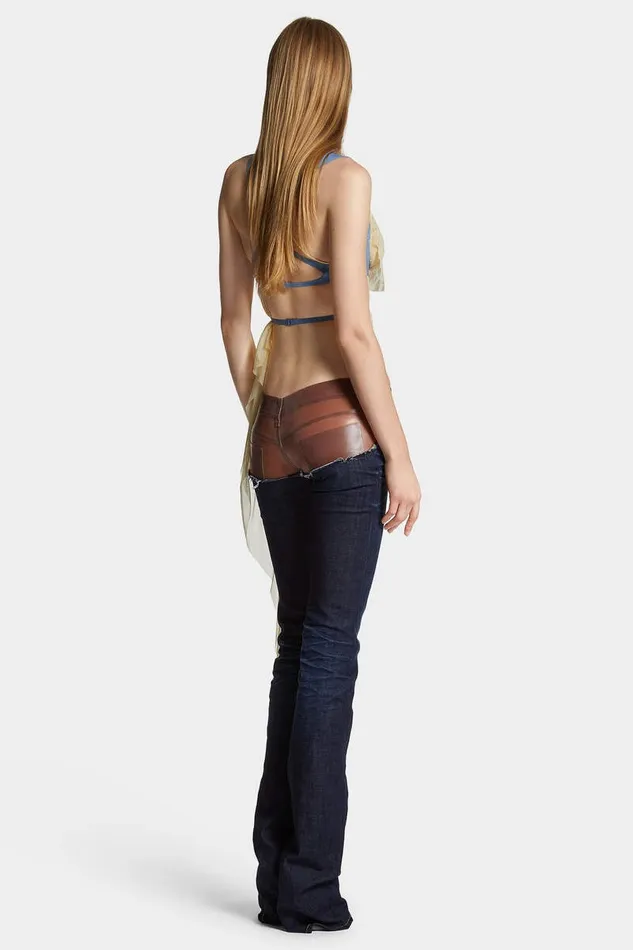 Dsquared2 Jeans Dark Urban Wash Bootcut Sharpei Peekaboo Jeans Navy 8211 Women