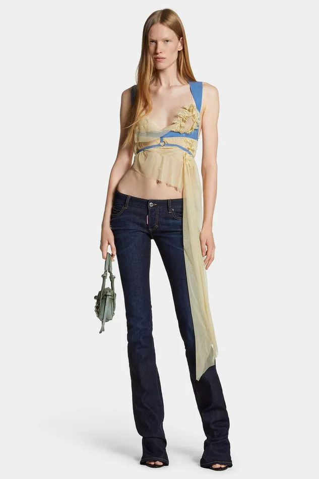 Dsquared2 Jeans Dark Urban Wash Bootcut Sharpei Peekaboo Jeans Navy 8211 Women
