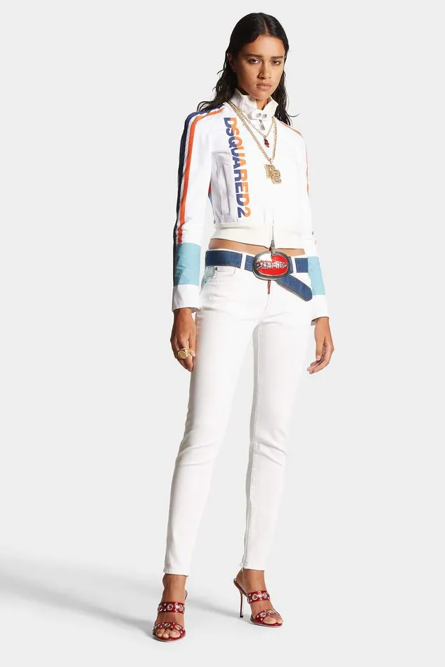 Dsquared2 Jeans Dyed Medium Waist Twiggy Jeans White 8211 Women