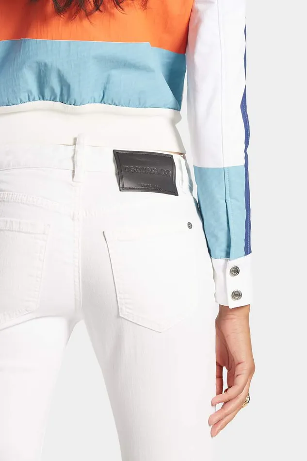 Dsquared2 Jeans Dyed Medium Waist Twiggy Jeans White 8211 Women