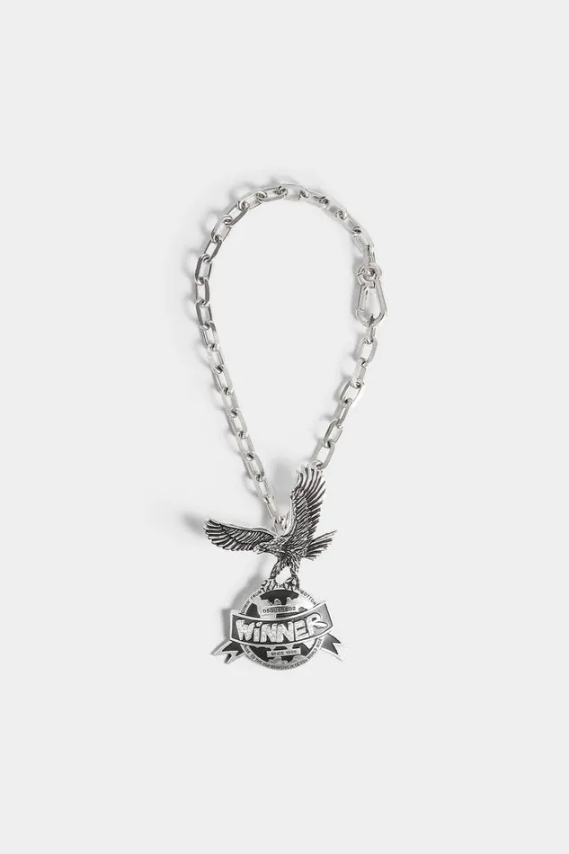 Dsquared2 Jewellery Chain Me Eagle Pendant Necklace Palladium 8211 Men