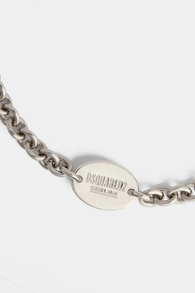 Dsquared2 Jewellery D2 Tag Chain Necklace Silver 8211 MenWomen
