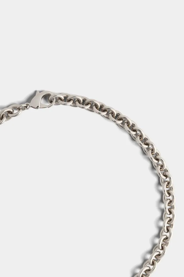 Dsquared2 Jewellery D2 Tag Chain Necklace Silver 8211 MenWomen