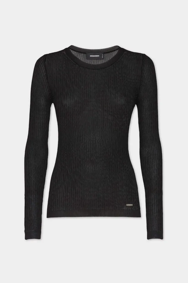 Dsquared2 Knitwear Knit Long Sleeve Top Black 8211 Women