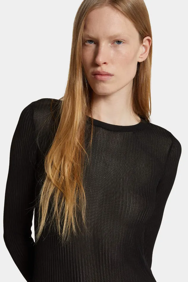 Dsquared2 Knitwear Knit Long Sleeve Top Black 8211 Women
