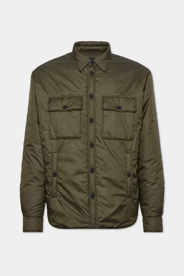 Dsquared2 Shirts Military Light Puffer Shirt Olive Green 8211 Men