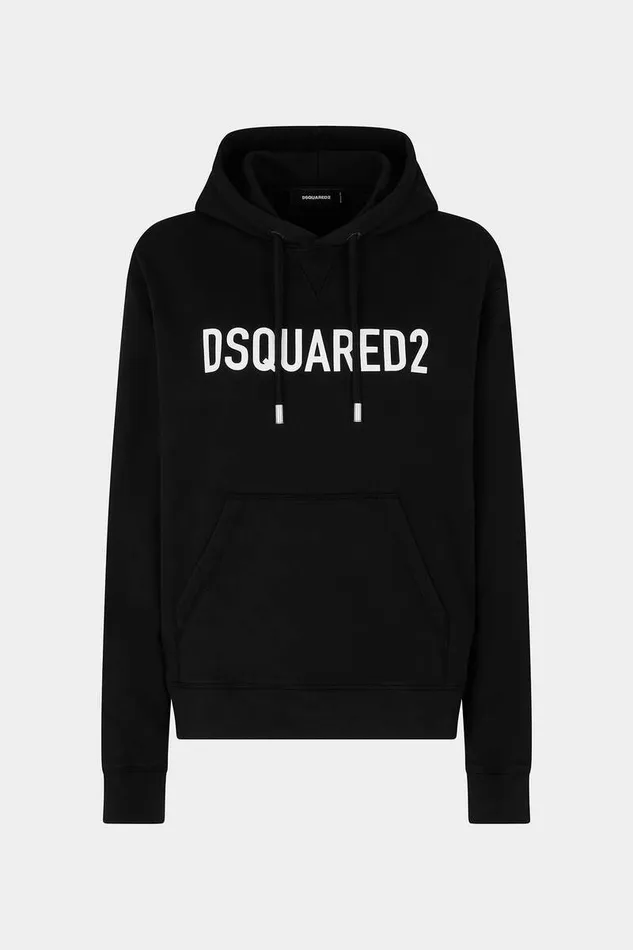 Dsquared2 Sweatshirts Eco Dyed Cool Hoodie Black 8211 Women