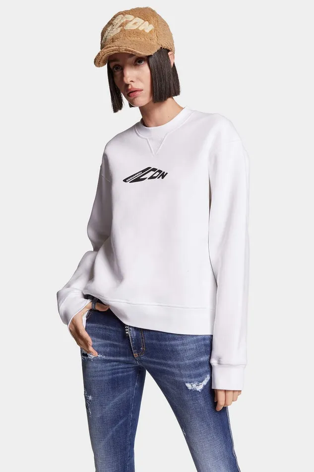 Dsquared2 Sweatshirts Icon New Generation Cool Fit Crewneck White 8211 Women