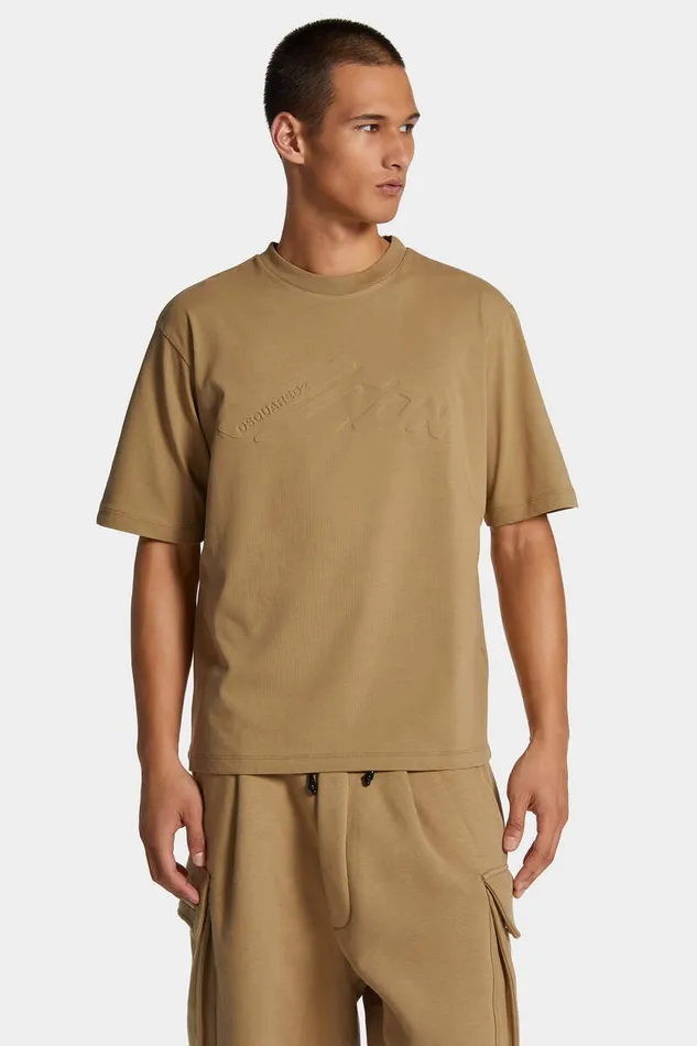 Dsquared2 TShirts and Polo Icon New Generation Loose Fit Embossed TShirt Khaki 8211 Men