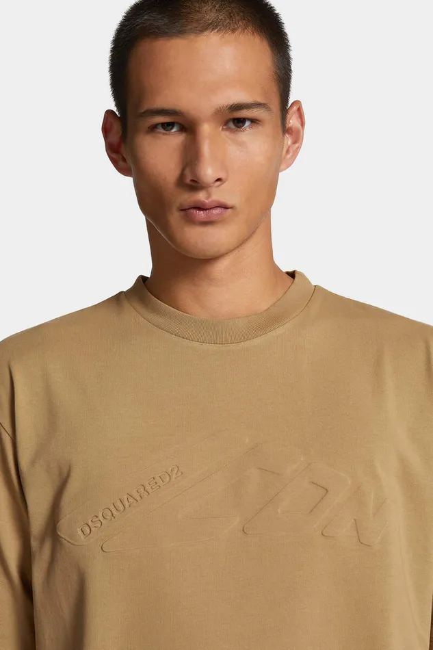 Dsquared2 TShirts and Polo Icon New Generation Loose Fit Embossed TShirt Khaki 8211 Men